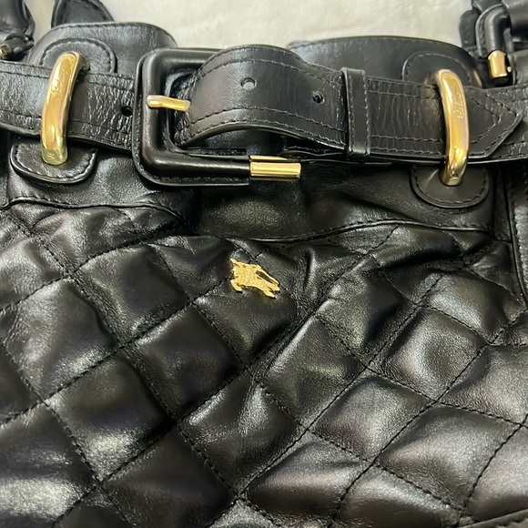 Burberry Black and Gold Quilted Shoulder Bag with Chain Straps - Picture 1 of 17